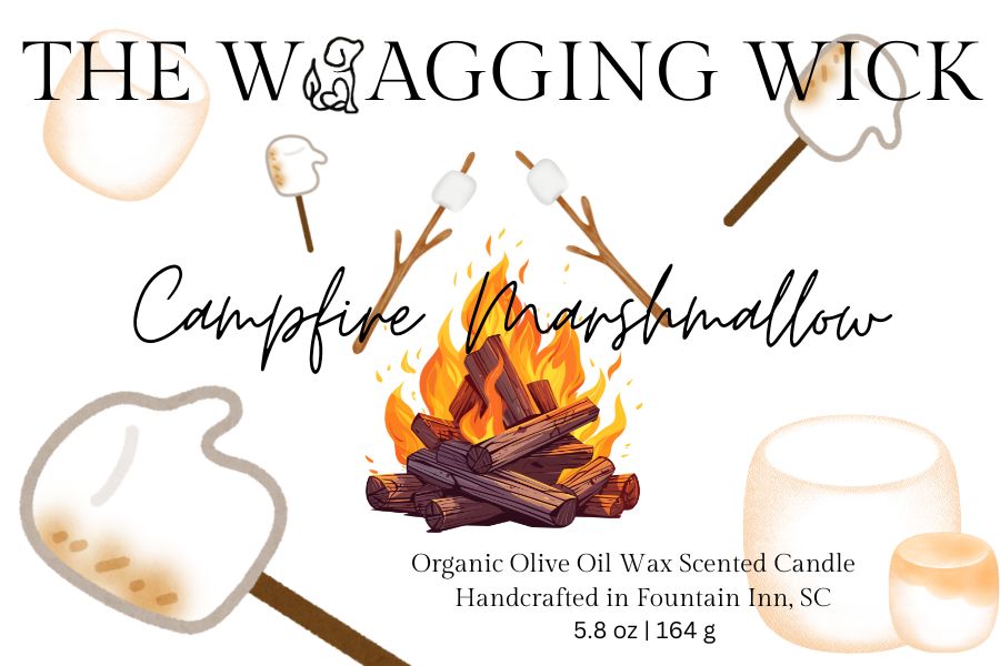 Campfire Marshmallow - 5.8 oz Organic Olive Oil Was Scented Candle