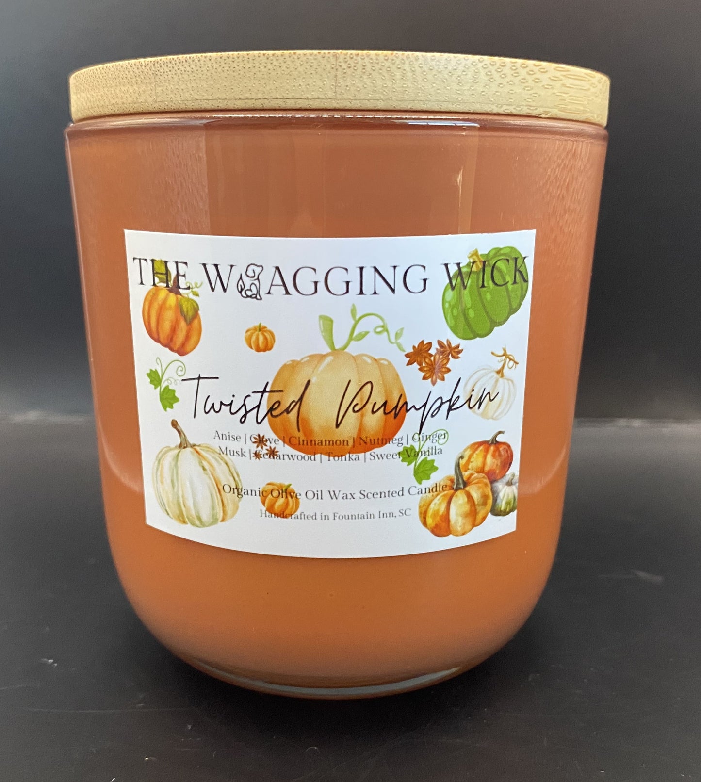 Twisted Pumpkin - 10 oz Organic Olive Oil Wax Scented Candle