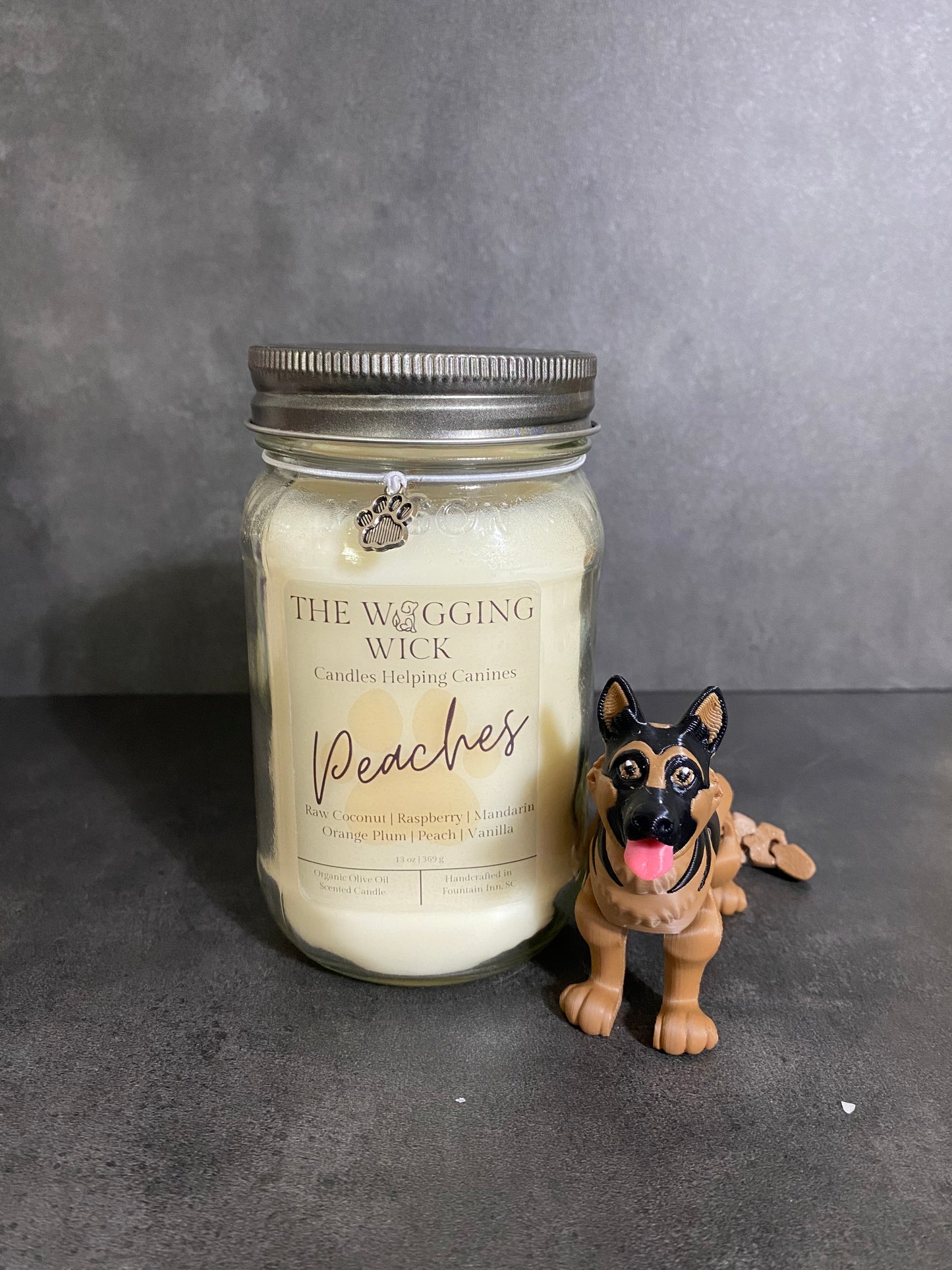 Peaches - 13 oz Organic Olive Oil Wax Candle
