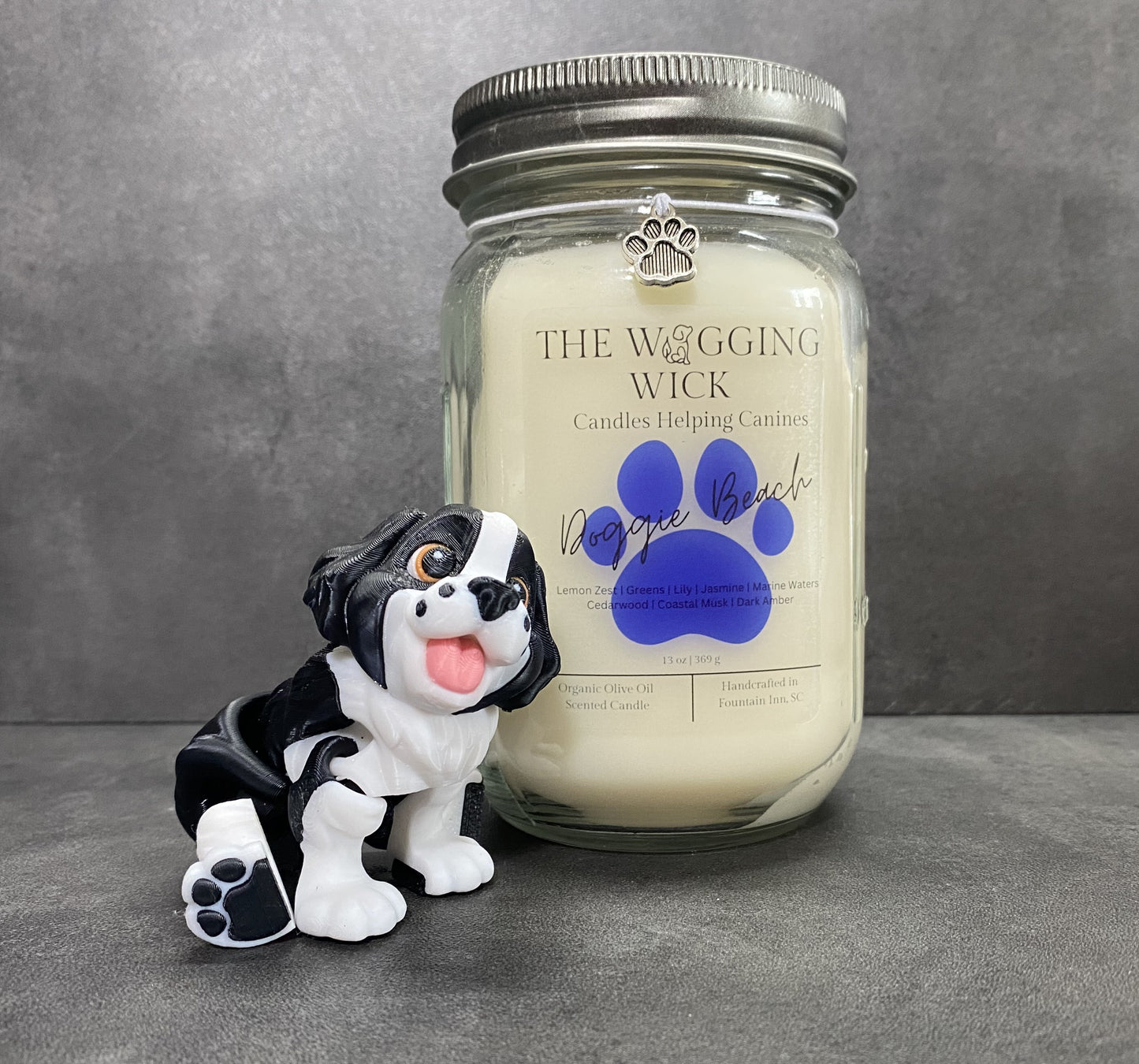 Doggie Beach - 13 oz Organic Olive Oil Wax Candle