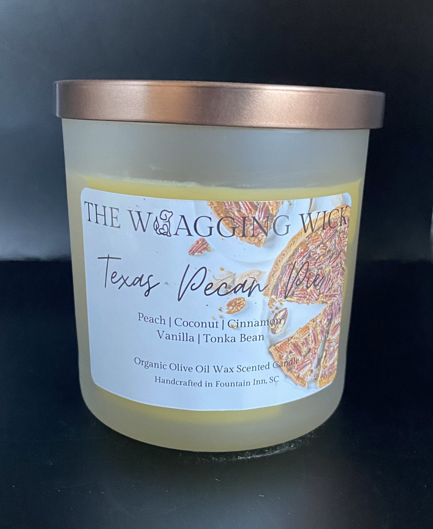 Texas Pecan Pie - 8 oz Organic Olive Oil Wax Scented Candle