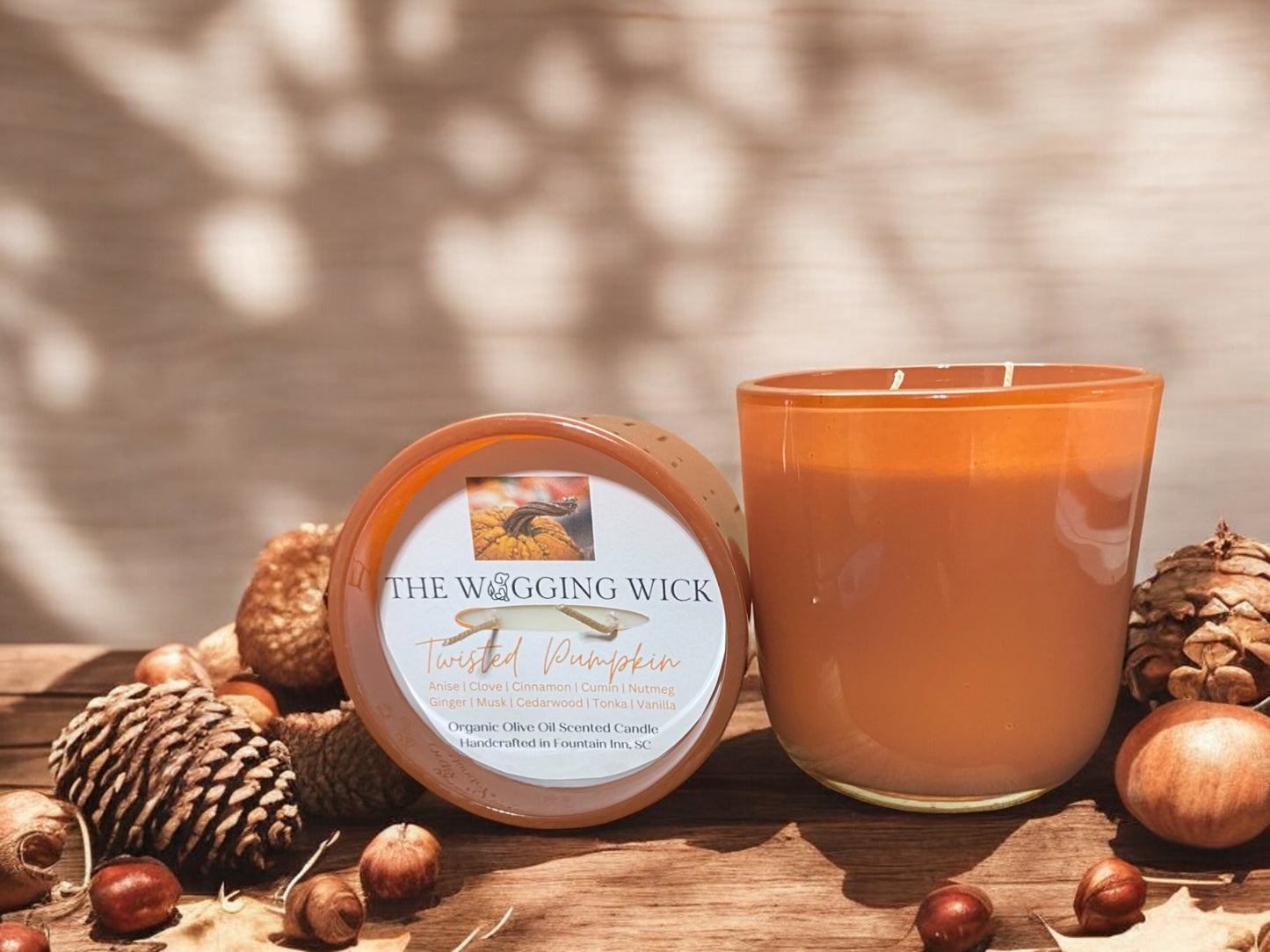 Twisted Pumpkin - 10 oz Organic Olive Oil Wax Scented Candle