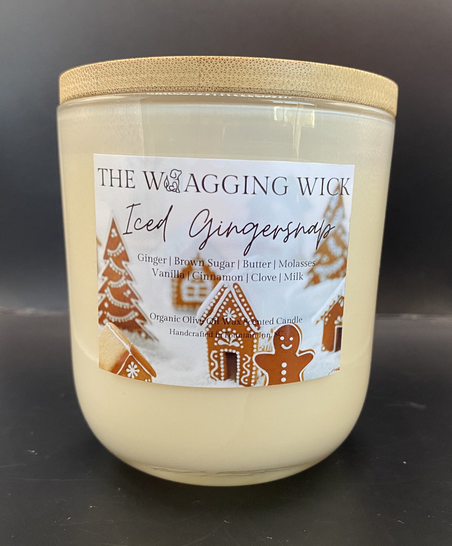Iced Gingersnap - 10 oz Organic Olive Oil Wax Scented Candle